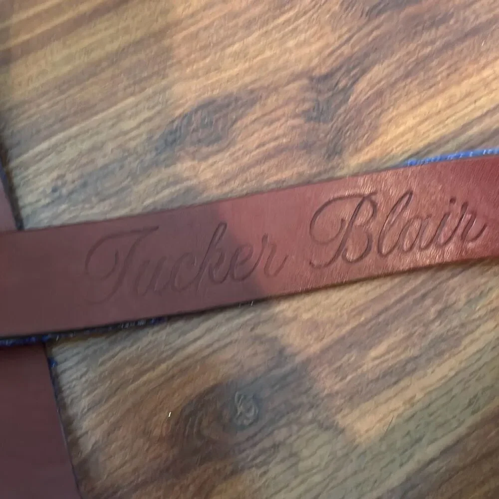 Tucker Blair needlepoint fish bonefish belt size 32